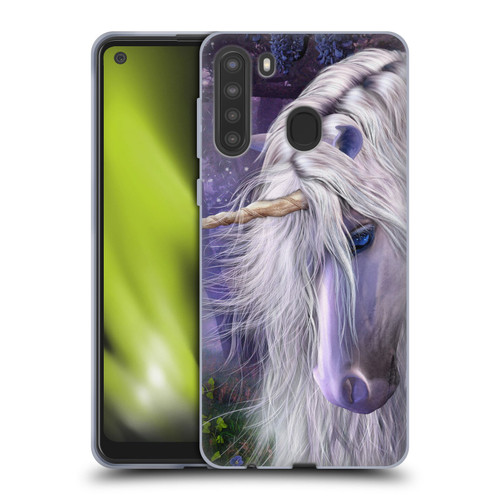 Laurie Prindle Fantasy Horse Moonlight Serenade Unicorn Soft Gel Case for Samsung Galaxy A21 (2020)