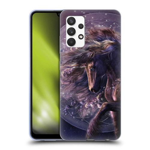 Laurie Prindle Fantasy Horse Chimera Black Rose Unicorn Soft Gel Case for Samsung Galaxy A32 (2021)