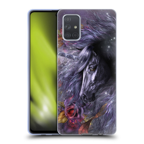 Laurie Prindle Fantasy Horse Blue Rose Unicorn Soft Gel Case for Samsung Galaxy A71 (2019)