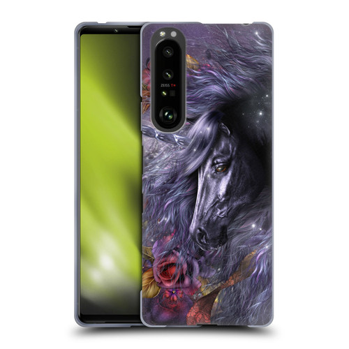 Laurie Prindle Fantasy Horse Blue Rose Unicorn Soft Gel Case for Sony Xperia 1 III