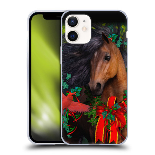 Laurie Prindle Western Stallion A Morgan Christmas Soft Gel Case for Apple iPhone 12 Mini