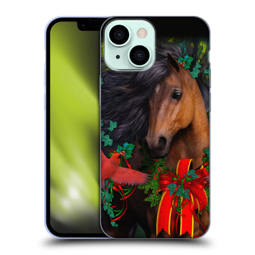 Laurie Prindle Western Stallion A Morgan Christmas Soft Gel Case for Apple iPhone 13 Mini