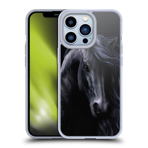 Laurie Prindle Western Stallion The Black Soft Gel Case for Apple iPhone 13 Pro