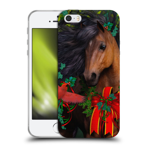 Laurie Prindle Western Stallion A Morgan Christmas Soft Gel Case for Apple iPhone 5 / 5s / iPhone SE 2016