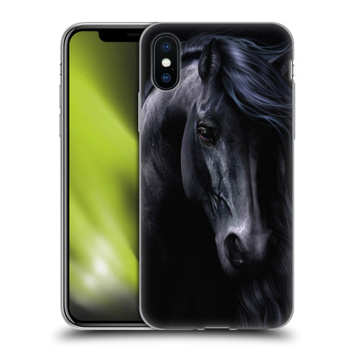 Laurie Prindle Western Stallion The Black Soft Gel Case for Apple iPhone X / iPhone XS