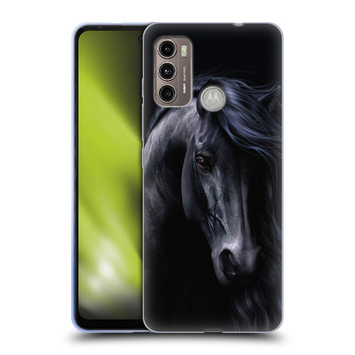 Laurie Prindle Western Stallion The Black Soft Gel Case for Motorola Moto G60 / Moto G40 Fusion