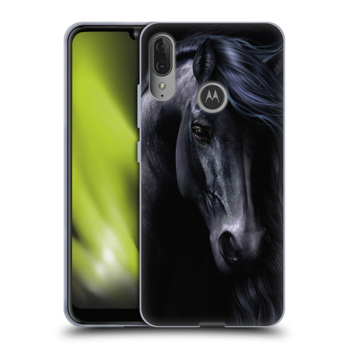 Laurie Prindle Western Stallion The Black Soft Gel Case for Motorola Moto E6 Plus