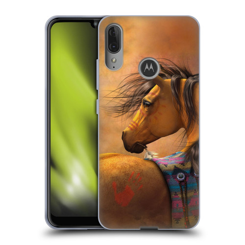 Laurie Prindle Western Stallion Kiowa Gold Soft Gel Case for Motorola Moto E6 Plus