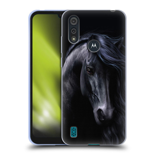Laurie Prindle Western Stallion The Black Soft Gel Case for Motorola Moto E6s (2020)