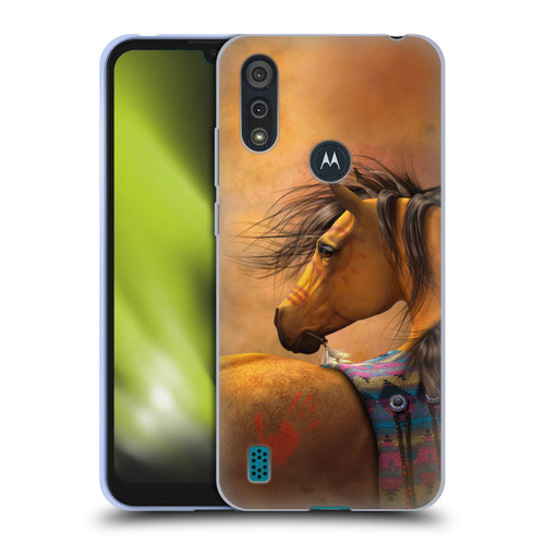 Laurie Prindle Western Stallion Kiowa Gold Soft Gel Case for Motorola Moto E6s (2020)