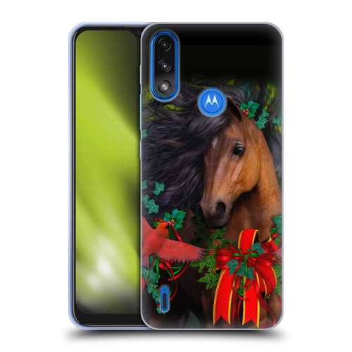 Laurie Prindle Western Stallion A Morgan Christmas Soft Gel Case for Motorola Moto E7 Power / Moto E7i Power