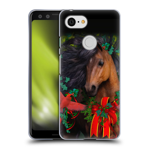 Laurie Prindle Western Stallion A Morgan Christmas Soft Gel Case for Google Pixel 3