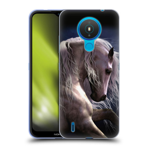 Laurie Prindle Western Stallion Night Silver Ghost II Soft Gel Case for Nokia 1.4