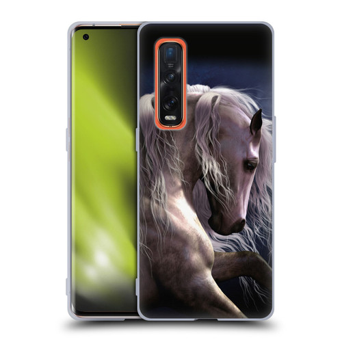 Laurie Prindle Western Stallion Night Silver Ghost II Soft Gel Case for OPPO Find X2 Pro 5G