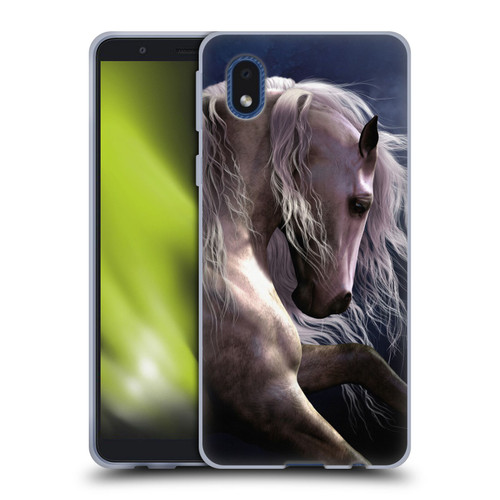 Laurie Prindle Western Stallion Night Silver Ghost II Soft Gel Case for Samsung Galaxy A01 Core (2020)