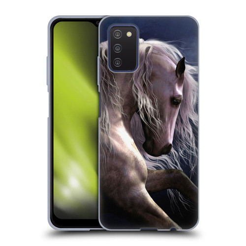 Laurie Prindle Western Stallion Night Silver Ghost II Soft Gel Case for Samsung Galaxy A03s (2021)
