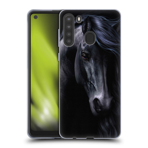 Laurie Prindle Western Stallion The Black Soft Gel Case for Samsung Galaxy A21 (2020)