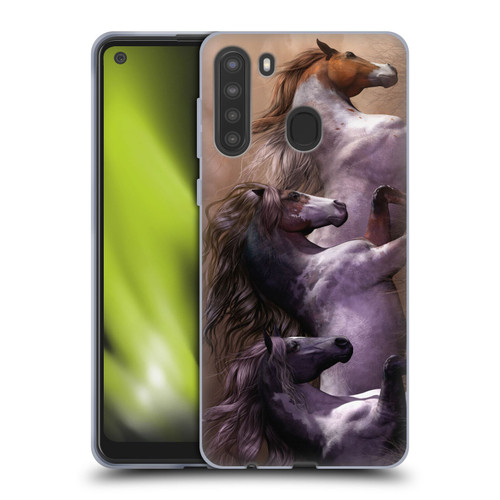 Laurie Prindle Western Stallion Run To Freedom Soft Gel Case for Samsung Galaxy A21 (2020)