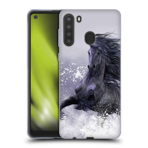 Laurie Prindle Western Stallion Winter Thunder Soft Gel Case for Samsung Galaxy A21 (2020)