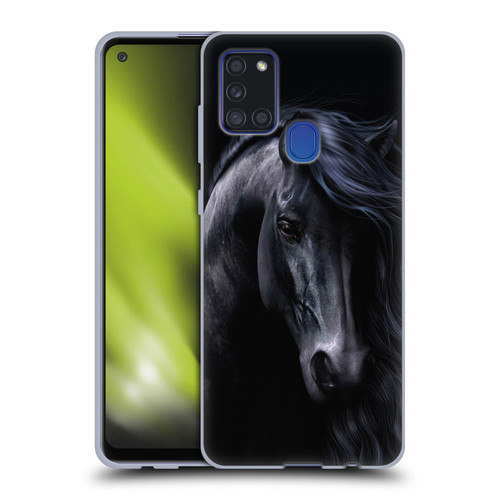 Laurie Prindle Western Stallion The Black Soft Gel Case for Samsung Galaxy A21s (2020)