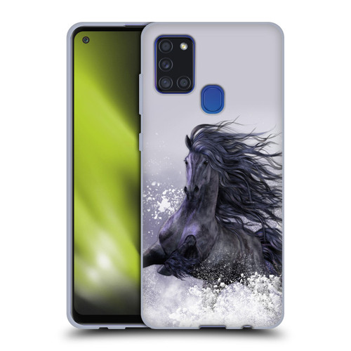 Laurie Prindle Western Stallion Winter Thunder Soft Gel Case for Samsung Galaxy A21s (2020)