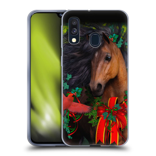 Laurie Prindle Western Stallion A Morgan Christmas Soft Gel Case for Samsung Galaxy A40 (2019)