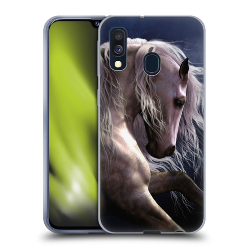Laurie Prindle Western Stallion Night Silver Ghost II Soft Gel Case for Samsung Galaxy A40 (2019)