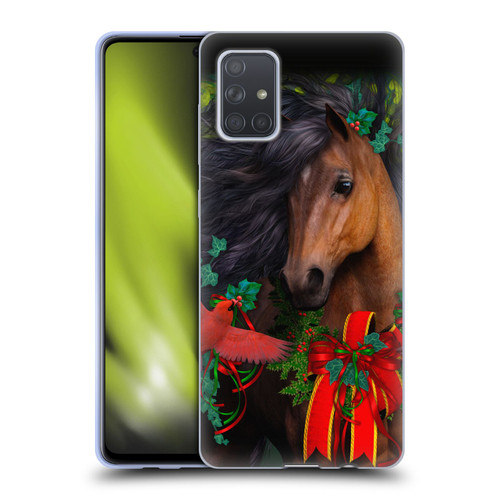 Laurie Prindle Western Stallion A Morgan Christmas Soft Gel Case for Samsung Galaxy A71 (2019)