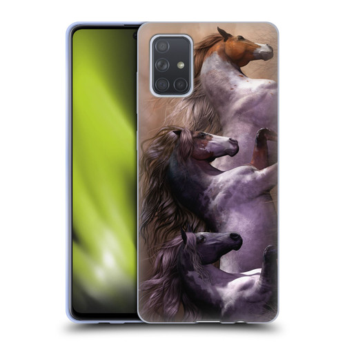 Laurie Prindle Western Stallion Run To Freedom Soft Gel Case for Samsung Galaxy A71 (2019)