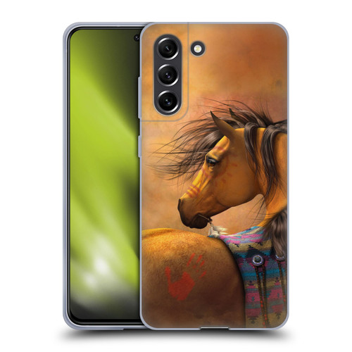 Laurie Prindle Western Stallion Kiowa Gold Soft Gel Case for Samsung Galaxy S21 FE 5G
