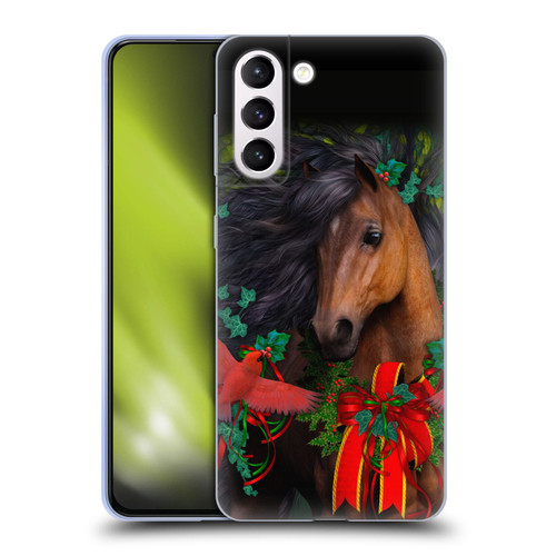 Laurie Prindle Western Stallion A Morgan Christmas Soft Gel Case for Samsung Galaxy S21+ 5G