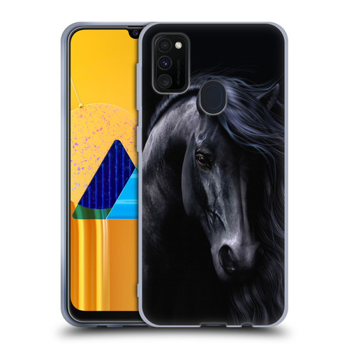 Laurie Prindle Western Stallion The Black Soft Gel Case for Samsung Galaxy M30s (2019)/M21 (2020)