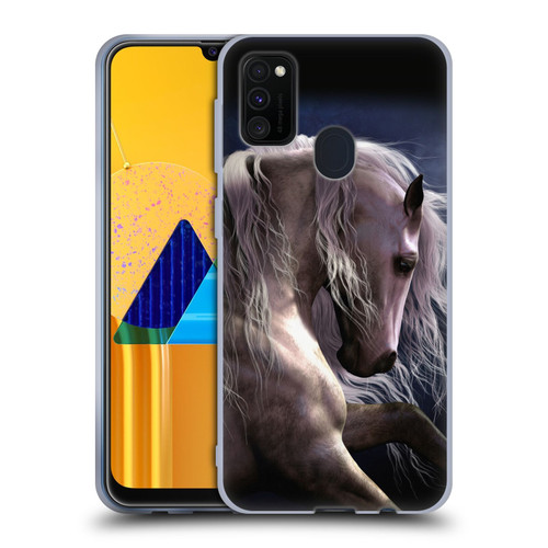 Laurie Prindle Western Stallion Night Silver Ghost II Soft Gel Case for Samsung Galaxy M30s (2019)/M21 (2020)