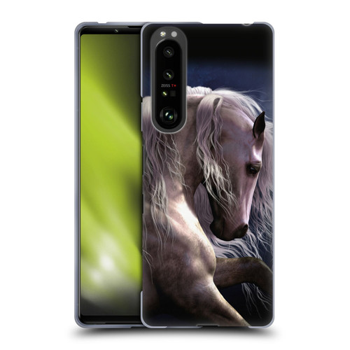 Laurie Prindle Western Stallion Night Silver Ghost II Soft Gel Case for Sony Xperia 1 III