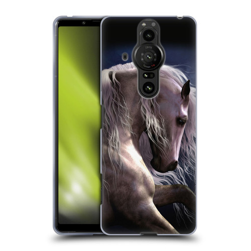 Laurie Prindle Western Stallion Night Silver Ghost II Soft Gel Case for Sony Xperia Pro-I
