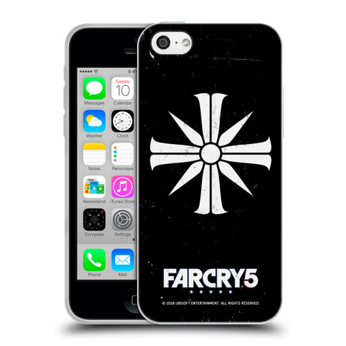 Far Cry 5 Key Art And Logo Distressed Look Cult Emblem Soft Gel Case for Apple iPhone 5c