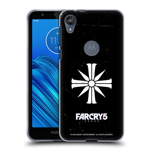 Far Cry 5 Key Art And Logo Distressed Look Cult Emblem Soft Gel Case for Motorola Moto E6