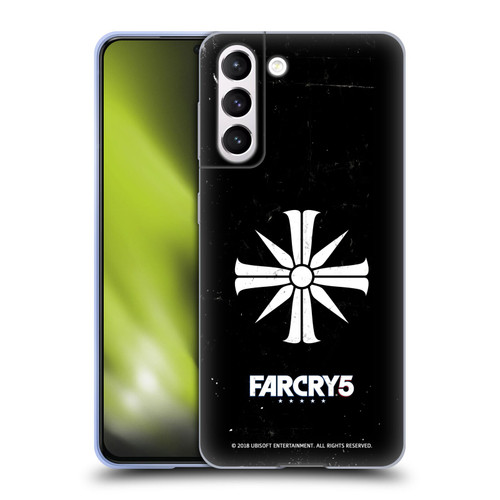 Far Cry 5 Key Art And Logo Distressed Look Cult Emblem Soft Gel Case for Samsung Galaxy S21 5G