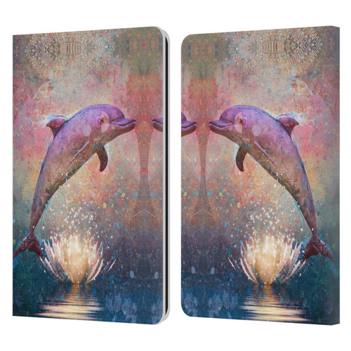 Jena DellaGrottaglia Animals Dolphin Leather Book Wallet Case Cover For Amazon Kindle Paperwhite 1 / 2 / 3