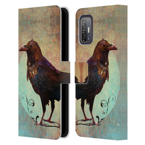 Jena DellaGrottaglia Animals Crow Leather Book Wallet Case Cover For HTC Desire 21 Pro 5G