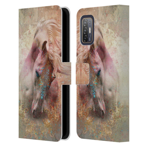 Jena DellaGrottaglia Animals Horse Leather Book Wallet Case Cover For HTC Desire 21 Pro 5G