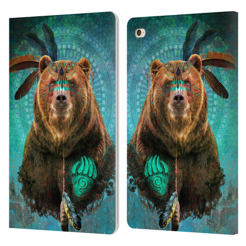 Jena DellaGrottaglia Animals Bear Leather Book Wallet Case Cover For Apple iPad mini 4
