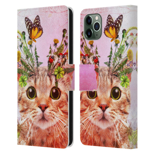 Jena DellaGrottaglia Animals Kitty Leather Book Wallet Case Cover For Apple iPhone 11 Pro Max