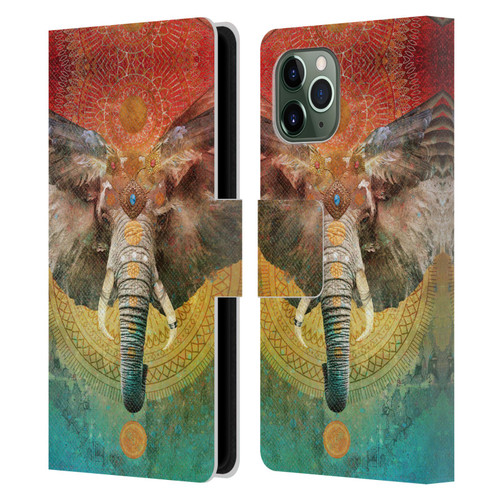 Jena DellaGrottaglia Animals Elephant Leather Book Wallet Case Cover For Apple iPhone 11 Pro