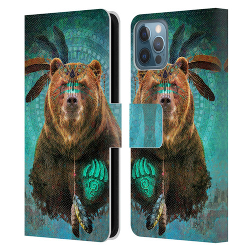 Jena DellaGrottaglia Animals Bear Leather Book Wallet Case Cover For Apple iPhone 12 / iPhone 12 Pro