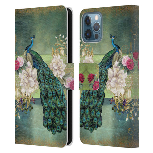Jena DellaGrottaglia Animals Peacock Leather Book Wallet Case Cover For Apple iPhone 12 / iPhone 12 Pro