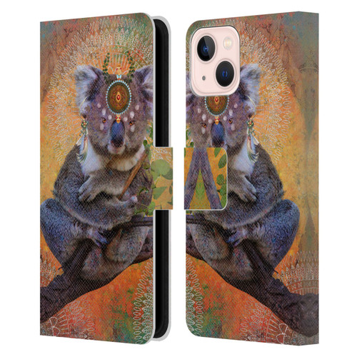 Jena DellaGrottaglia Animals Koala Leather Book Wallet Case Cover For Apple iPhone 13