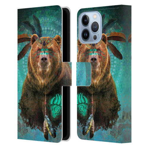 Jena DellaGrottaglia Animals Bear Leather Book Wallet Case Cover For Apple iPhone 13 Pro Max