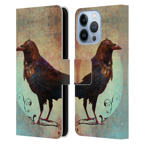 Jena DellaGrottaglia Animals Crow Leather Book Wallet Case Cover For Apple iPhone 13 Pro