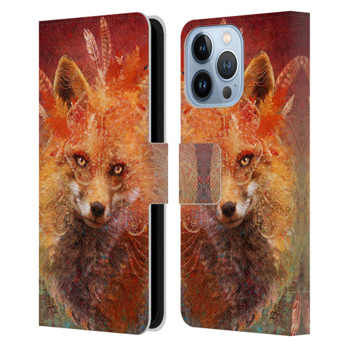 Jena DellaGrottaglia Animals Fox Leather Book Wallet Case Cover For Apple iPhone 13 Pro